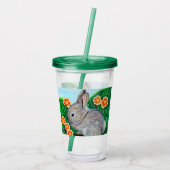 Kaninchenmalerei in Springtime Acryltrinkbecher (Rückseite)