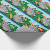 Kaninchenmalerei in Springtime Geschenkpapier (Ecke)