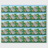 Kaninchenmalerei in Springtime Geschenkpapier (Flach)