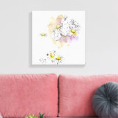 Kaninchenmalerei Leinwanddruck (Insitu (Wohnzimmer))