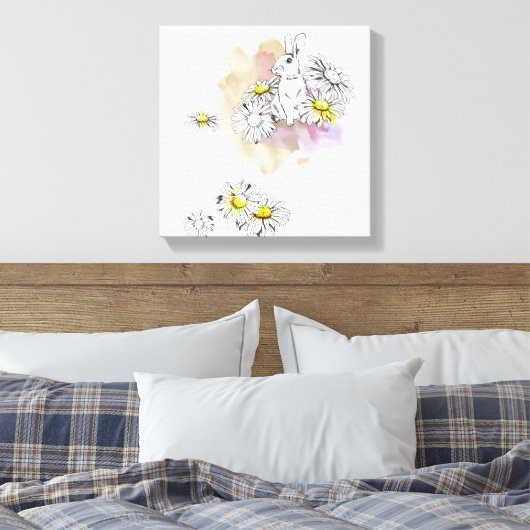 Kaninchenmalerei Leinwanddruck (Insitu (Schlafzimmer))