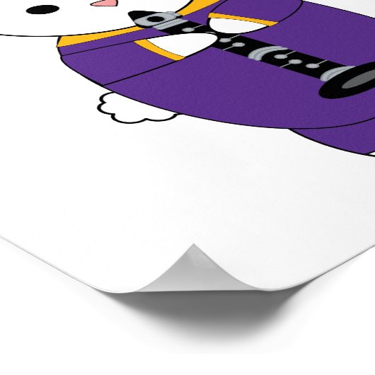 Kaninchenmarching-Band-Klarinette Lila gelb Poster (Ecke)