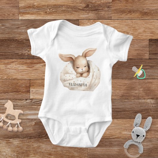 Kaninchenmoon Himmelsbeige niedlich Baby Strampler