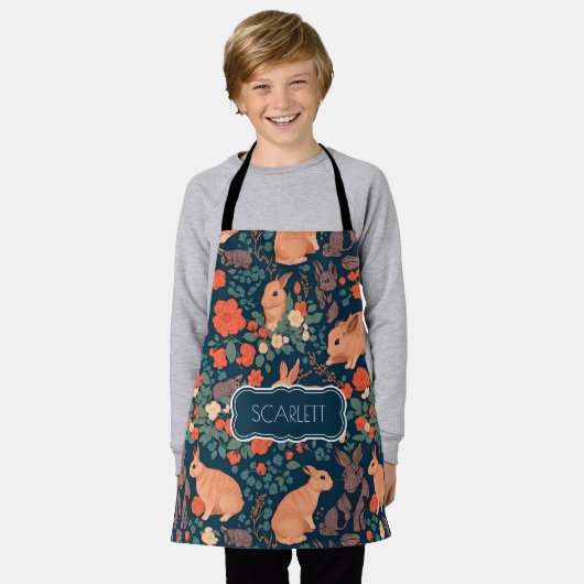 Kaninchenmosaik Personalisiertes Muster Schürze (Getragen)