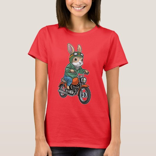 Kaninchenmotorrad T-Shirt (Vorderseite)