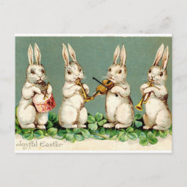 Kaninchenmusik-Bandantike Ostern-Grüße Feiertagspostkarte
