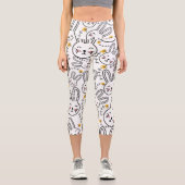 Kaninchenmuster Capri Leggings (Vorderseite)