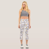 Kaninchenmuster Capri Leggings (Vorderseite)