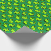 Kaninchenmuster - Chartreus, Black und Kelly Green Geschenkpapier (Ecke)