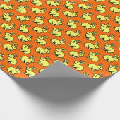 Kaninchenmuster - gelb, schwarz und orange geschenkpapier (Ecke)