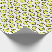 Kaninchenmuster - gelb, schwarz und weiß geschenkpapier (Ecke)