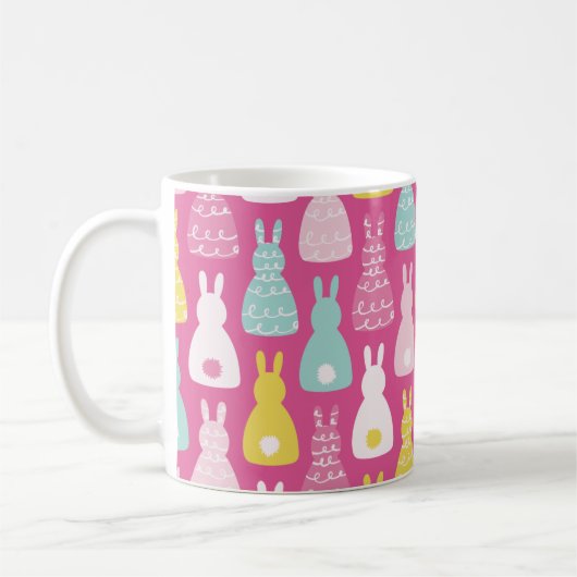 Kaninchenmuster Ostern Kaffeetasse (Links)