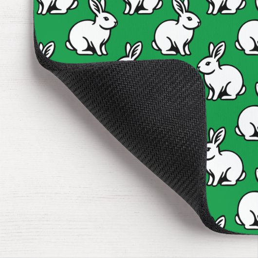 Kaninchenmuster - Schwarz und Weiß mit Kelly Green Mousepad (Ecke)
