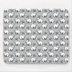 Kaninchenmuster - Schwarz und Weiß mit leicht Grau Mousepad