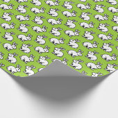 Kaninchenmuster - Schwarz und Weiß mit Mars Grn Geschenkpapier (Ecke)