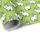 Kaninchenmuster - Schwarz und Weiß mit Mars Grn Geschenkpapier (Rolleneckpunkt)