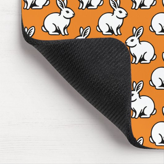 Kaninchenmuster - Schwarz und Weiß mit Orange Mousepad (Ecke)