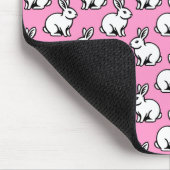 Kaninchenmuster - Schwarz und Weiß mit Rosa Mousepad (Ecke)