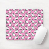 Kaninchenmuster - Schwarz und Weiß mit Rosa Mousepad (Mit Mouse)
