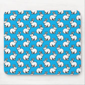 Kaninchenmuster - Schwarz und Weiß mit Sky Blue Mousepad (Vorne)