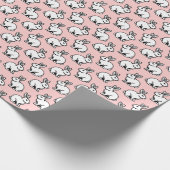 Kaninchenmuster - Schwarz und Weiß mit verblasstem Geschenkpapier (Ecke)