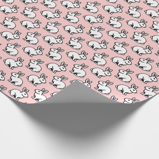 Kaninchenmuster - Schwarz und Weiß mit verblasstem Geschenkpapier (Ecke)