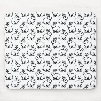 Kaninchenmuster - Schwarz und Weiß Mousepad