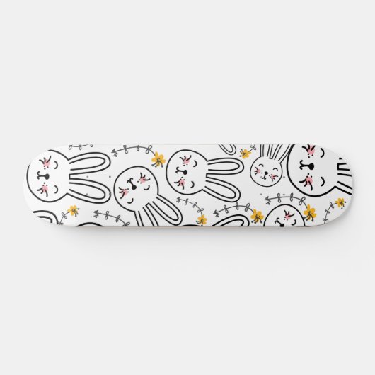 Kaninchenmuster Skateboard (Horizontal)