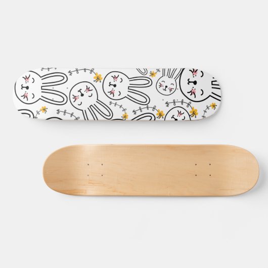 Kaninchenmuster Skateboard (Horizontal)