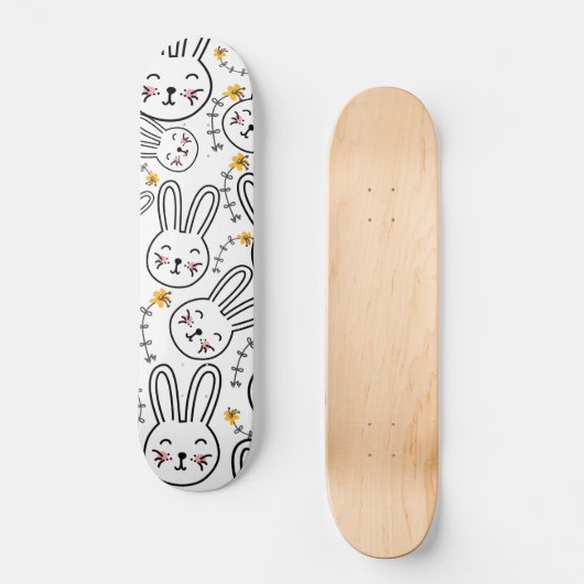 Kaninchenmuster Skateboard (Vorderseite)