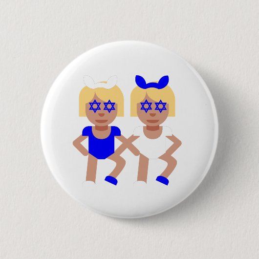 Kaninchenohren Chanukka Button (Vorderseite)