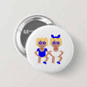 Kaninchenohren Chanukka Button (Vorne & Hinten)