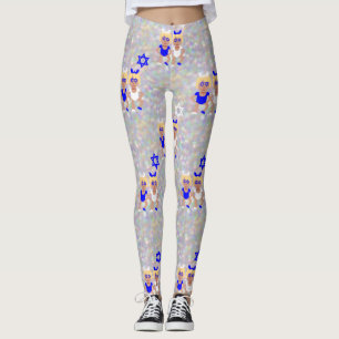 Kaninchenohren Chanukka-Emoji Leggings
