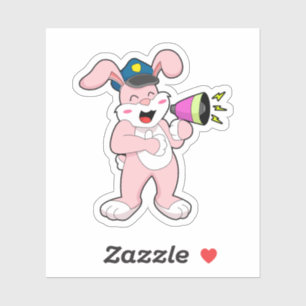 Kaninchenpolizei Mikrofon Aufkleber