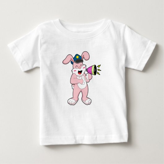 Kaninchenpolizei Mikrofon Baby T-shirt (Vorderseite)