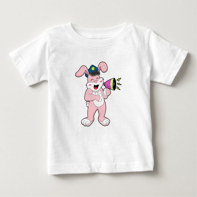 Kaninchenpolizei Mikrofon Baby T-shirt (Vorderseite)
