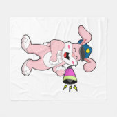 Kaninchenpolizei Mikrofon Fleecedecke (Vorderseite (Horizontal))