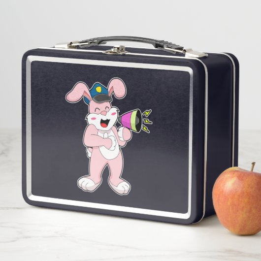 Kaninchenpolizei Mikrofon Metall Brotdose (Beispiel)