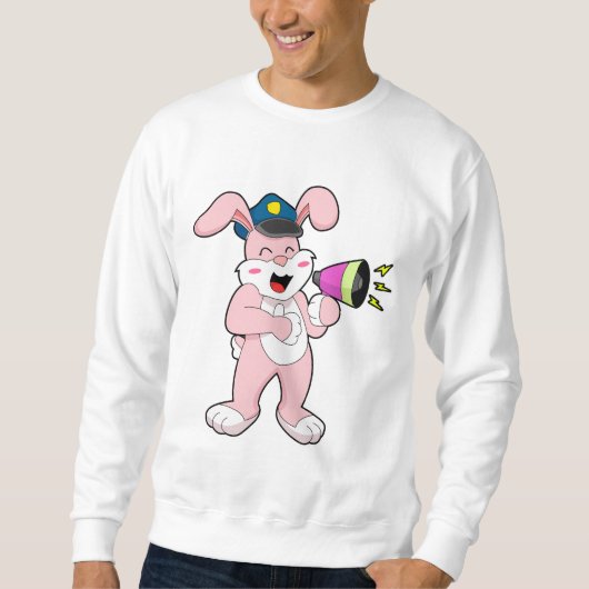 Kaninchenpolizei Mikrofon Sweatshirt (Vorderseite)