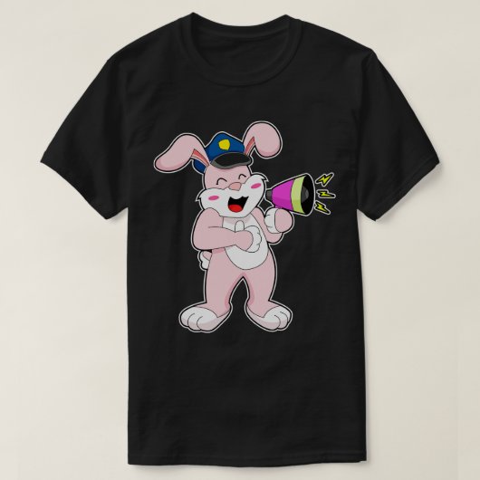 Kaninchenpolizei Mikrofon T-Shirt (Design vorne)