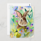 Kaninchenportrait 044 postkarte (Vorne/Hinten)