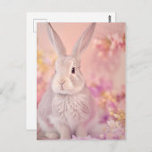 Kaninchenportrait 083 postkarte (Vorne/Hinten)