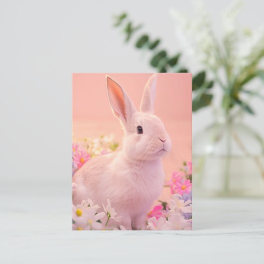 Kaninchenportrait 089 postkarte (Stehend Vorderseite)