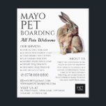 Kaninchenportrait, Boarding für Haustiere Flyer<br><div class="desc">Kaninchenportrait,  Boarding-Werbe-Flyer für Haustiere durch den Business Card Store.</div>