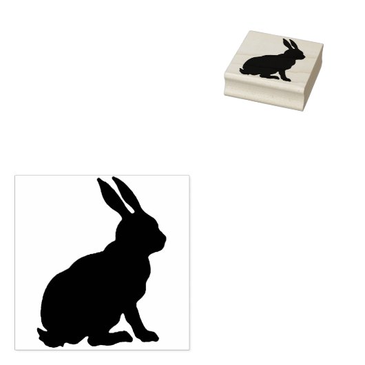 Kaninchenprofil der schwarzen Silhouette Gummistempel (Stempel)