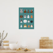 Kaninchenrassen Poster (Küche)