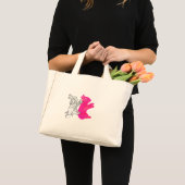 Kaninchenrosa der Hand Silhouette Mini Stoffbeutel (Vorderseite (Produkt))