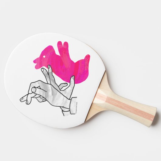 Kaninchenrosa der Hand Silhouette Tischtennis Schläger (Seitenansicht)