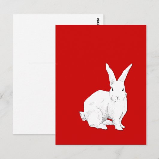 Kaninchenrote Postkarte (Vorne/Hinten)