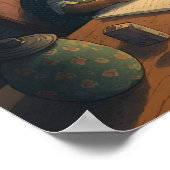 Kaninchenschrift am Schreibtisch - Poster (Ecke)